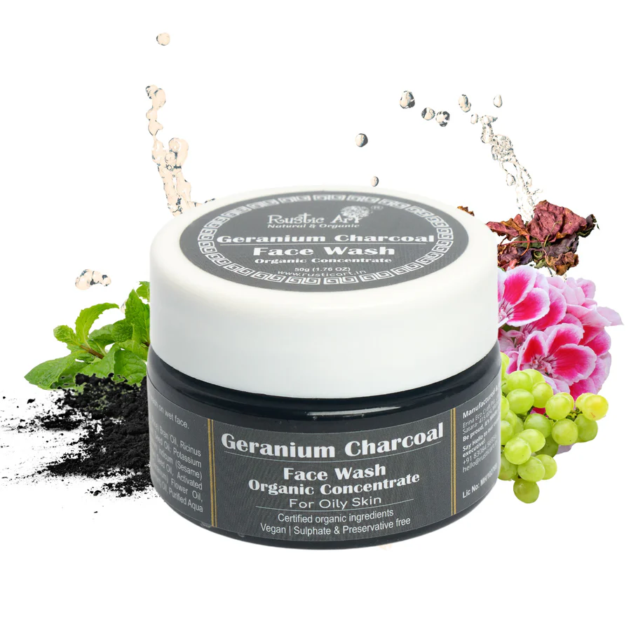 Geranium_50gm_900x.webp Organic Geranium Charcoal Facewash - Image 1